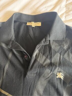 Burberry Men's Black Cross Check Polo